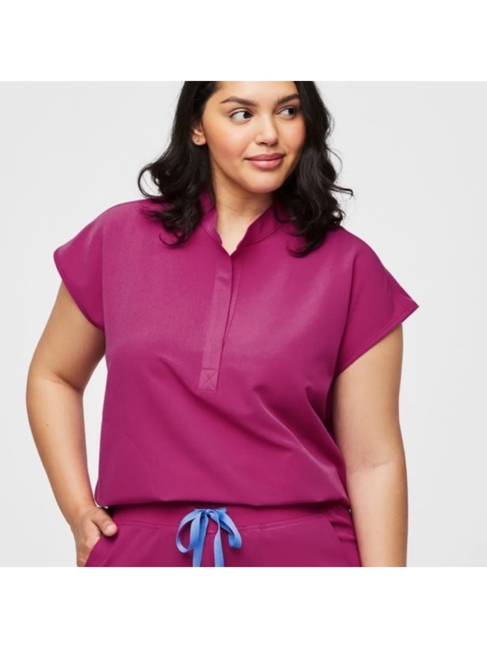 FIGS Raspberry Sorbet Rafaela Top XXS EUC